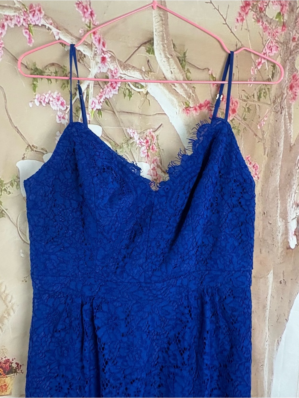 NEW J. Crew Cobalt Blue Lace Slip Dress with Scalloped Hem - Picture 3 of 9